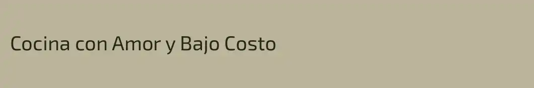 Cocina con Amor y Bajo Costo